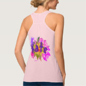 Summery Pink Purple Flowers Leaves Name Monogram Tanktop (Achterkant)