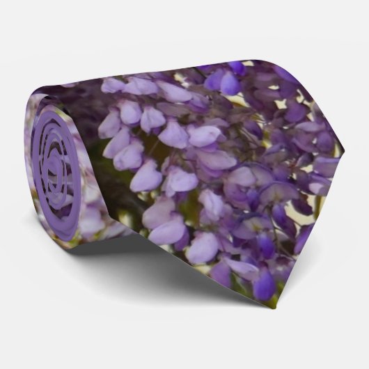 Summery Purple Flowers Stropdas (Opgerold)