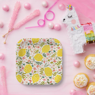 Summery roze limonade ventilator papieren bordje