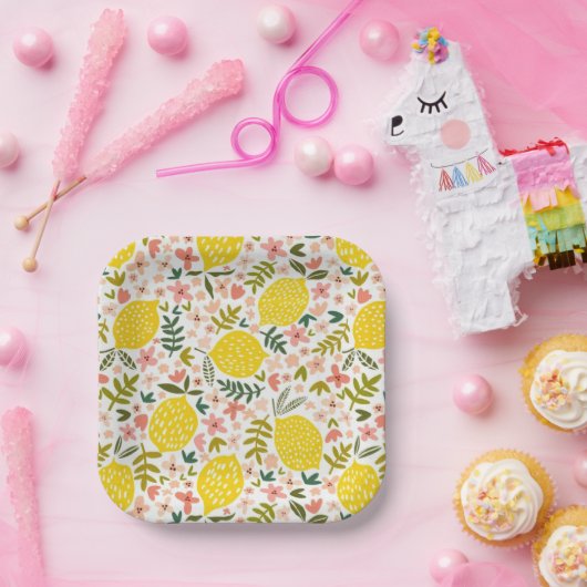 Summery roze limonade ventilator papieren bordje (Feest)