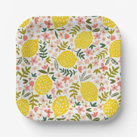 Summery roze limonade ventilator papieren bordje (Voorkant)