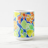 Summery Scarlet Red, Oranje en Geel Nasturtium Koffiemok (Center)