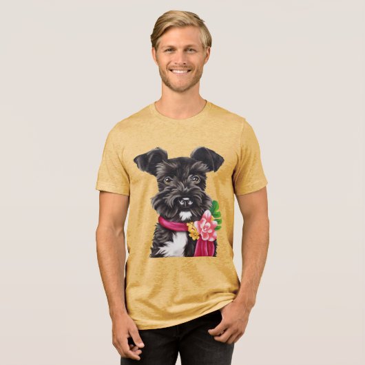 Summery Schnauzer Tri-Blend Shirt (Voorkant volledig)