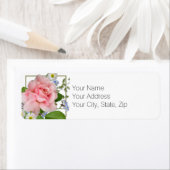 Summery Small Pink Rose Return-adres Etiket (Insitu)
