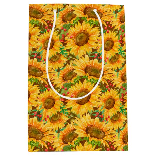 Summery Sunflower Gift Bag Medium Cadeauzakje (Voorkant)