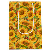 Summery Sunflower Gift Bag Medium Cadeauzakje (Achterkant)