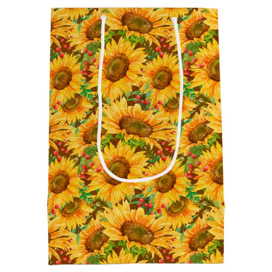 Summery Sunflower Gift Bag Medium Cadeauzakje (Achterkant)