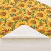 Summery Sunflower Sherpa Blanket Deken (3/4)