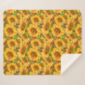 Summery Sunflower Sherpa Blanket Sherpa Deken (Voorkant (horizontaal))
