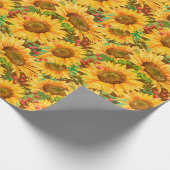 Summery Sunflower Wrapping Paper Cadeaupapier (Hoek)