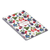 Summery Sweet Berry Pattern | Monogram Notitieboek (Rechterzijde)