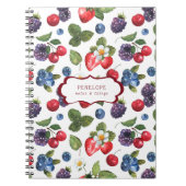 Summery Sweet Berry Pattern | Monogram Notitieboek (Voorkant)