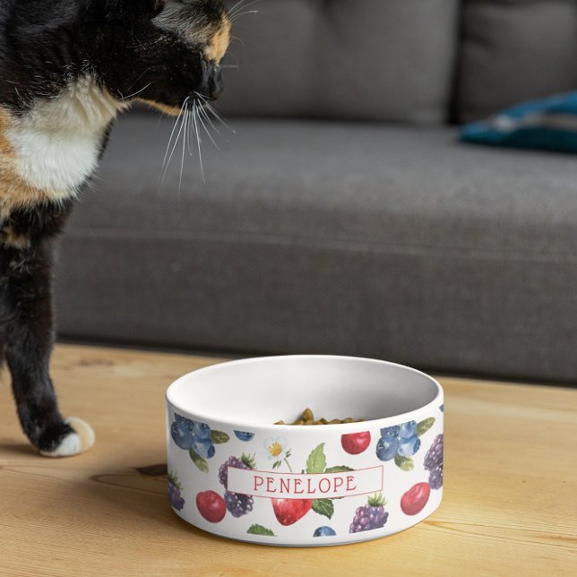 Summery Sweet Berry Pattern | Monogram Voerbakje (Creator heeft geüpload)