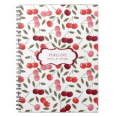 Summery Sweet Cherry Pattern | Monogram Notitieboek (Voorkant)