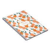 Summery Sweet Peach Pattern | Monogram Notitieboek (Rechterzijde)
