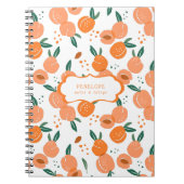 Summery Sweet Peach Pattern | Monogram Notitieboek (Voorkant)