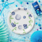 Summery Waterverf Blueberry Papieren Bordje (Feest)