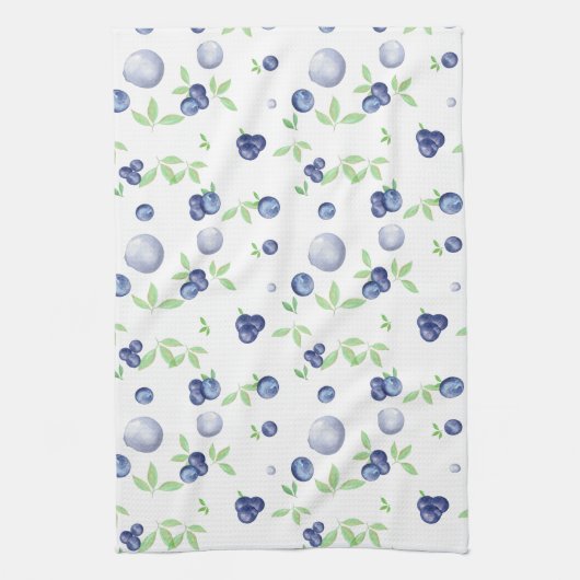 Summery Waterverf Blueberry Theedoek (Verticaal)