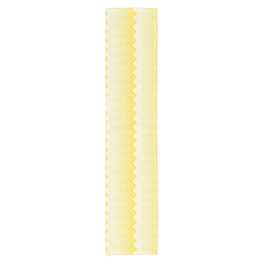 Summery Yellow Gradient Chevron Zigzag Pattern Korte Tafelloper (Voorkant)