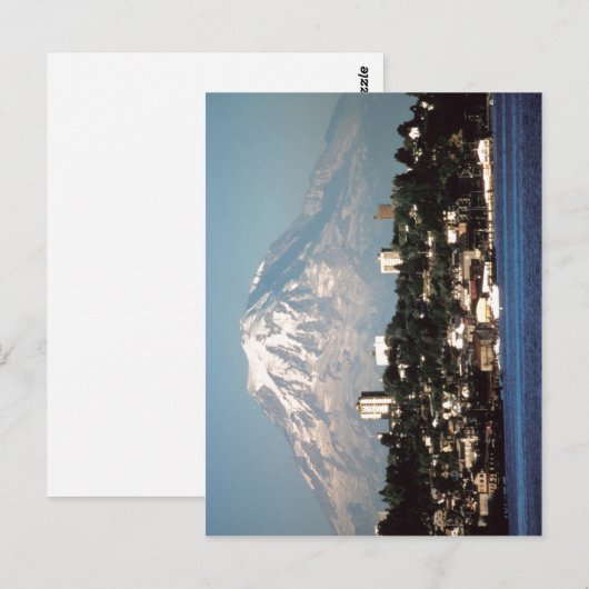 Summiere berg Rainier over Tacoma, Washington, VS Briefkaart (Voorkant / Achterkant)