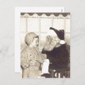 Summiere Circa 1956 van de Kerstman van het Feestdagenkaart (Voorkant / Achterkant)