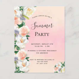 Summiere floralen koraalperappel briefkaart