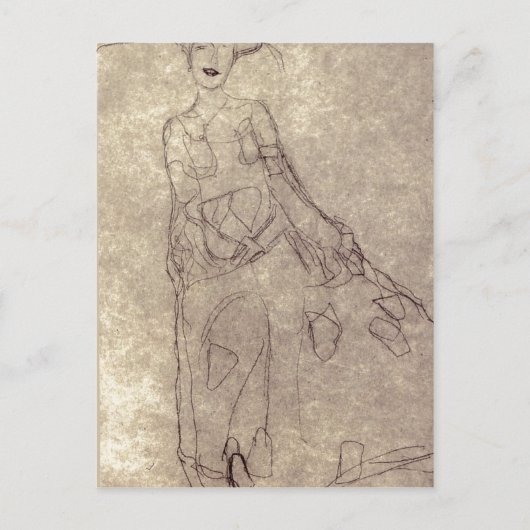 Summiere Klimt, Gustav Studie f?r das Gem?lde Bild Briefkaart (Voorkant)