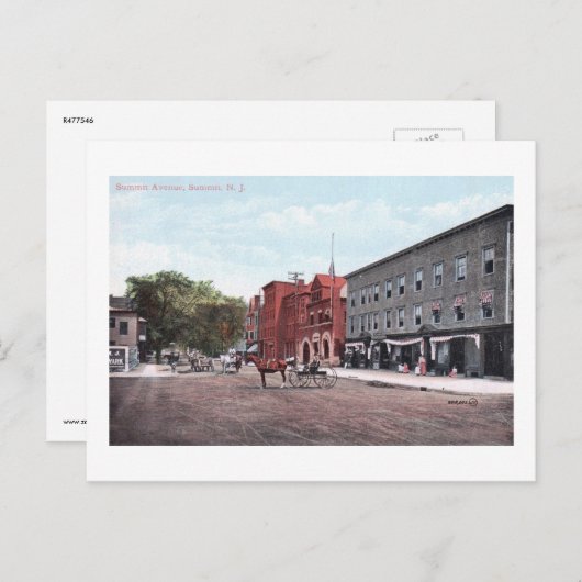 Summit Ave., Summit, NJ  Briefkaart (Voorkant / Achterkant)