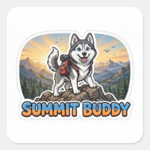 Summit Buddy Sticker — Siberische Husky Rugzak Mou