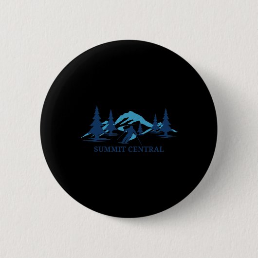 Summit Central Washington Ski Resort Skiër Ronde Button 5,7 Cm (Voorkant)