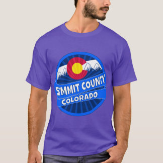 Summit County Colorado flag mountain burst T-shirt