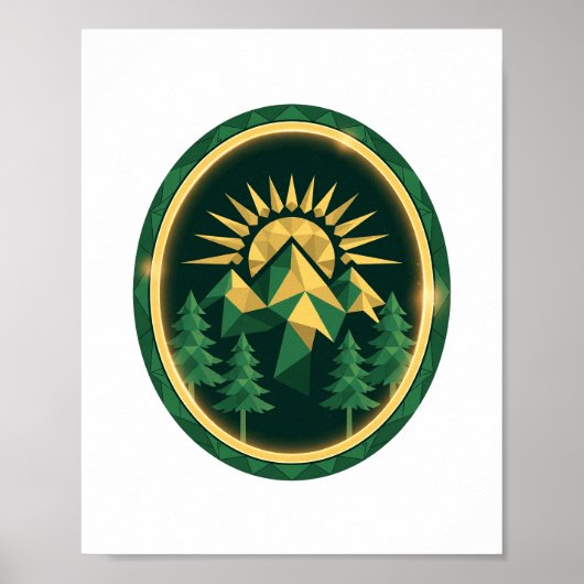 Summit Crest — Geometrische Berg Badge Poster (Voorkant)
