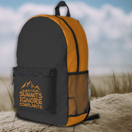 Summit Ignore Complains Hiking orange Backpack Bedrukte Rugzak