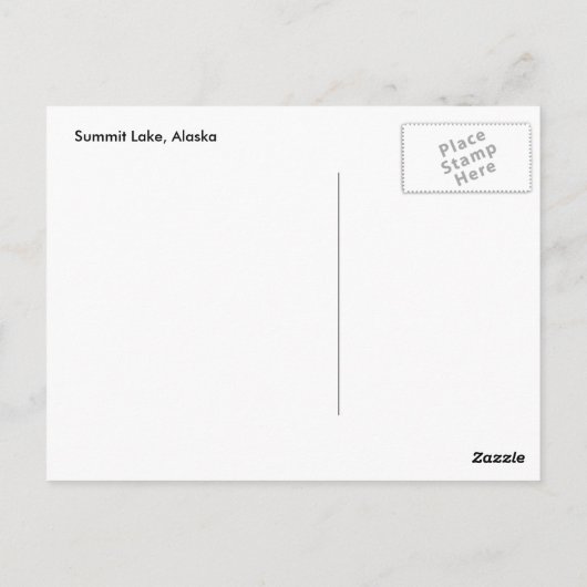 Summit Lake, Alaska Briefkaart (Achterkant)