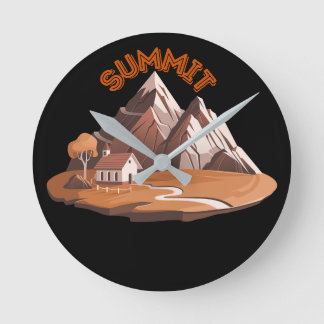 ​Summit Mountain Adventure Round Wall Clock Ronde Klok