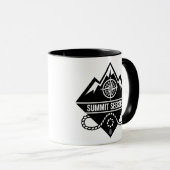Summit Seekers Mountain Climbing Badge Design Mok (Voorkant rechts)