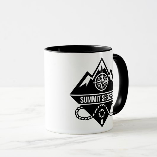Summit Seekers Mountain Climbing Badge Design Mok (Voorkant rechts)