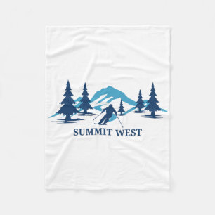 Summit West Washington Ski Resort Skien Skiër Fleece Deken