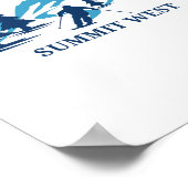 Summit West Washington Ski Resort Skien Skiër Poster (Hoek)
