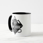 Summit Zoekers Bergbeklimmen Badge Ontwerp Mok (Voorkant links)