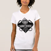Summit Zoekers Bergbeklimmen Badge Ontwerp T-shirt (Voorkant)