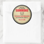 Summons Pensioen Partij Envelope Seal Ronde Sticker (Tas)