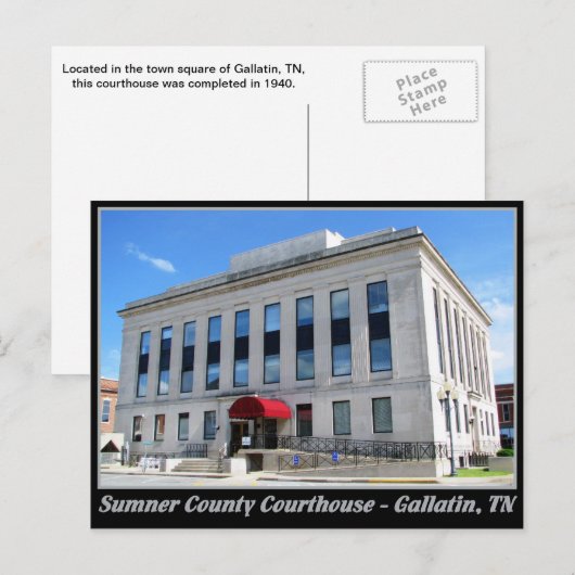 Sumner County Courthouse - Gallatin, TN Briefkaart (Voorkant / Achterkant)