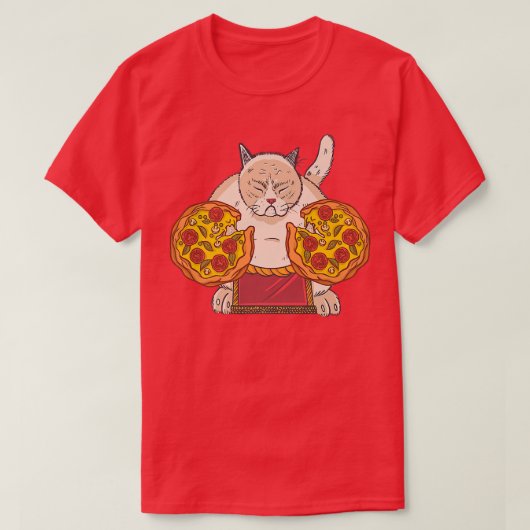 Sumo cat pizza t-shirt (Design voorkant)