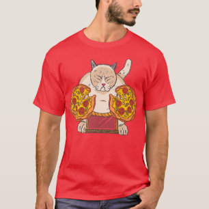 Sumo cat pizza t-shirt