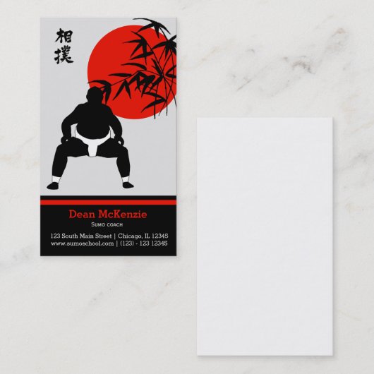 Sumo coach visitekaartje (Voorkant / Achterkant)