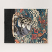 Sumo Katten met Japanse Kunst Achtergrond Legpuzzel (Horizontaal)
