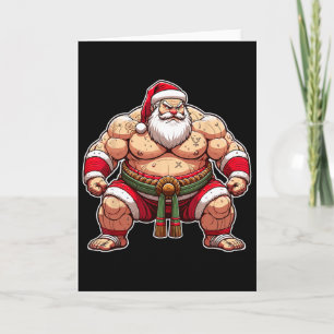 Sumo Kerstman Japanse Worstelaar Japan Cool Kerstm Kaart