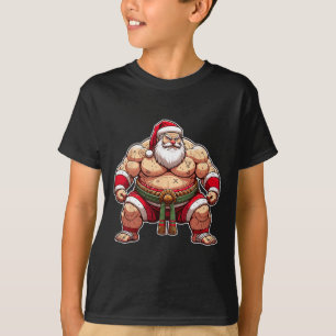 Sumo Kerstman Japanse worstelaar Japan Cool Kerstm T-shirt
