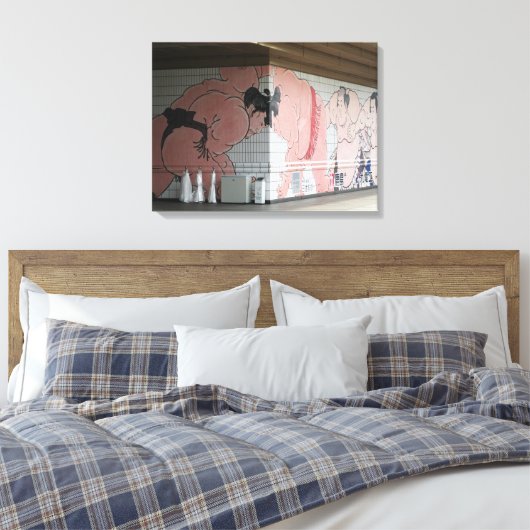 Sumo Mural Wall Art Canvas Afdruk (Insitu (Slaapkamer))